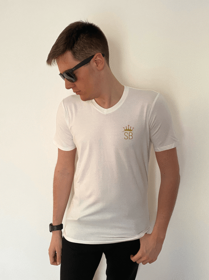 T shirt SO BEAUTIFUL ricamo lato oro