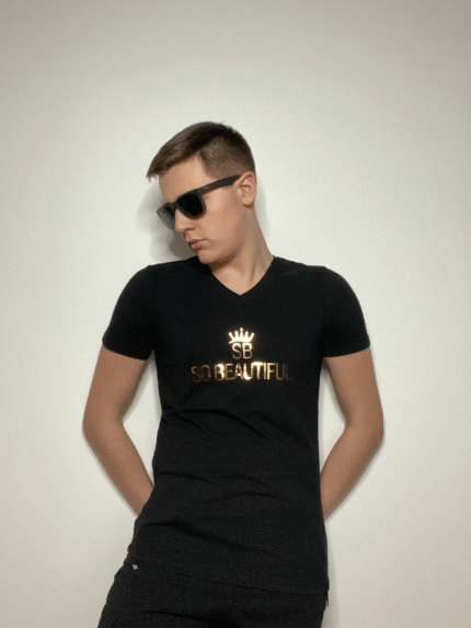 T shirt SO BEAUTIFUL solo corona Black