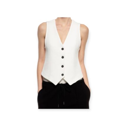 Gilet Cotone Tessuto Lavorato