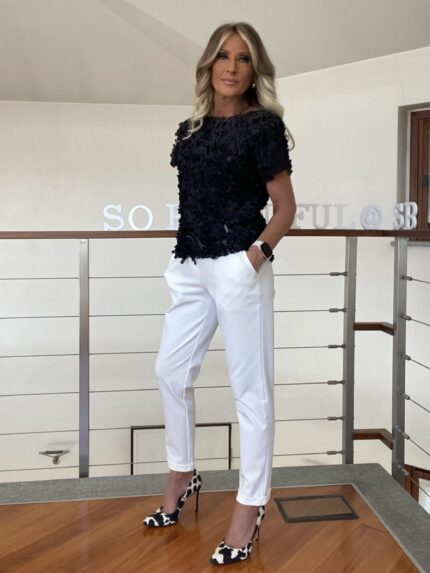 Pantalone a Sigaretta con Risvolto