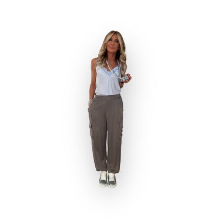 Pantalone Cargo Raso