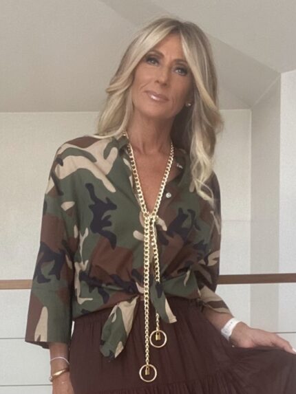 Camicia in Cotone Fantasia Camouflage