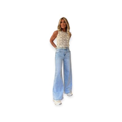 Jeans in Cotone Wide Leg