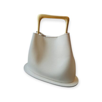 Borsa in Pelle con Manico in Metallo