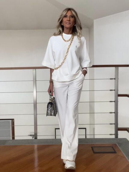 Felpa Cropped Girocollo Orsetto