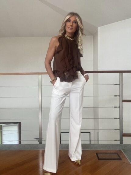 Top Scollatura all'Americana con Volant