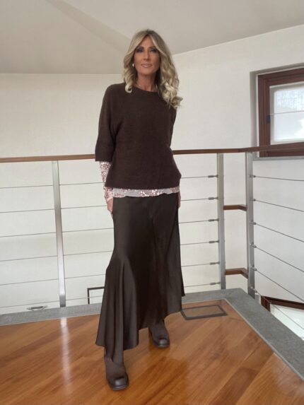 Gonna Lunga Asimmetrica in Raso