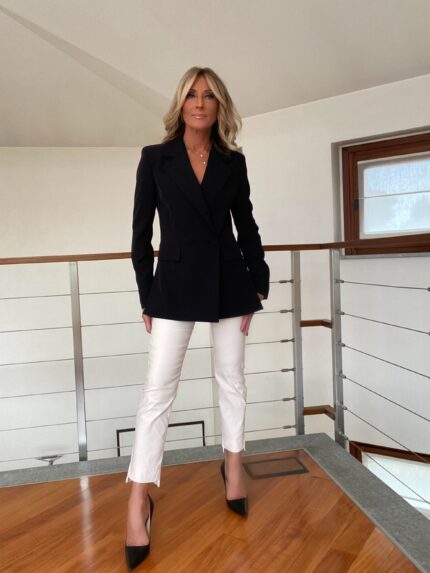 Blazer Nero Spacchi Laterali